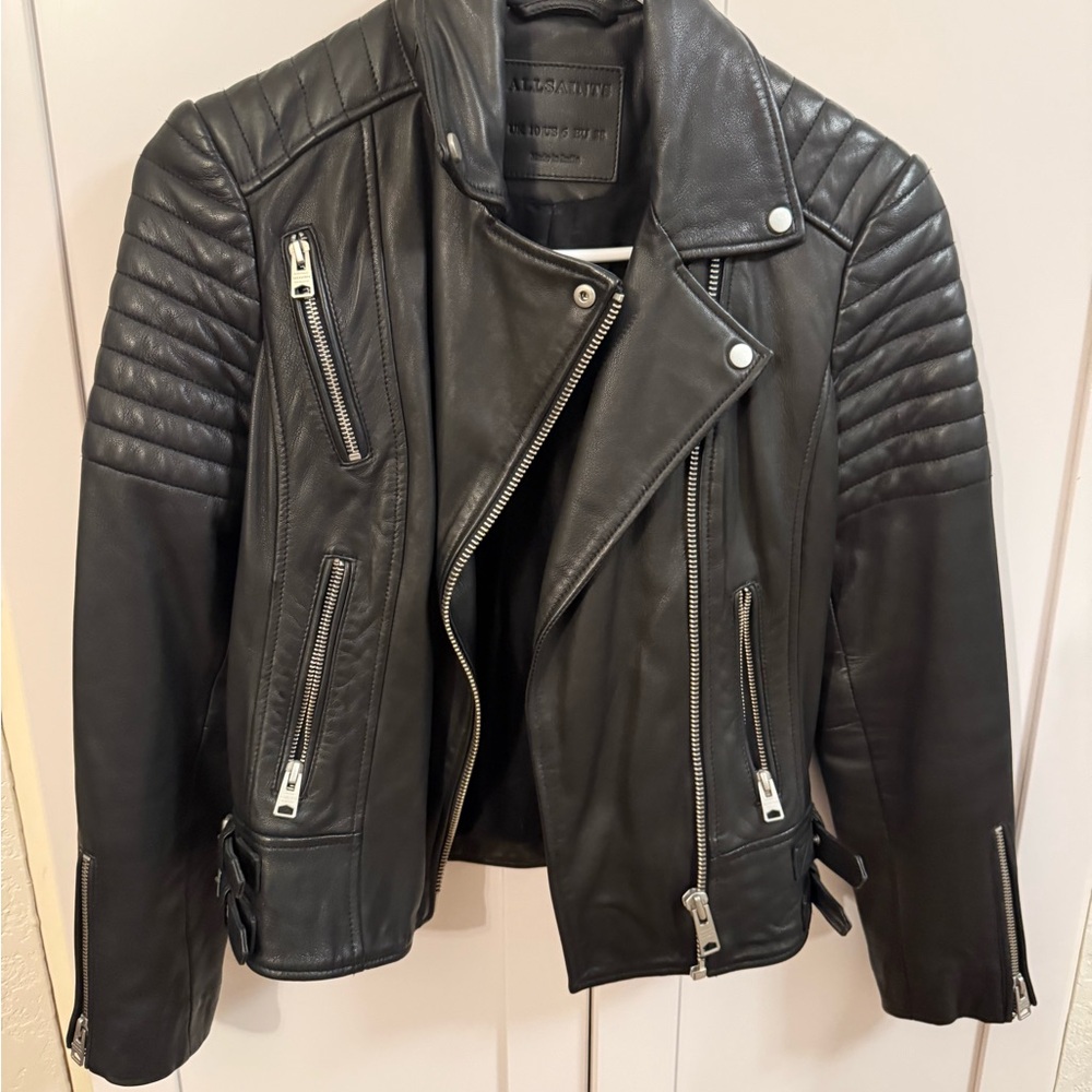 LIKE NEW All Saints Real Leather Biker Jacket